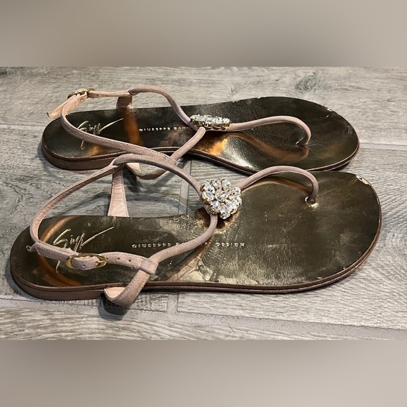 Giuseppe Zanotti jeweled thong sandals, rose gold color size 37 or size 6 - Picture 2 of 12